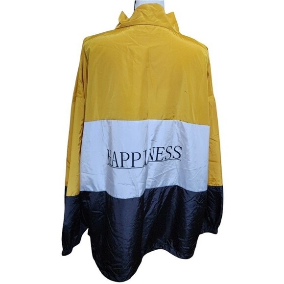 Happiness Windbreaker Size 4XL Full Zip Poly Shein Curve Colorblock - Picture 3 of 7